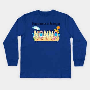 Happiness Is Being A Nonno Summer Beach Happy Mother's Kids Long Sleeve T-Shirt